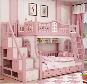 Tempat Tidur Tingkat Anak Perempuan Pink