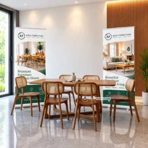 Alo 1 Meja 6 Kursi Set Kursi Cafe Jati Elegan